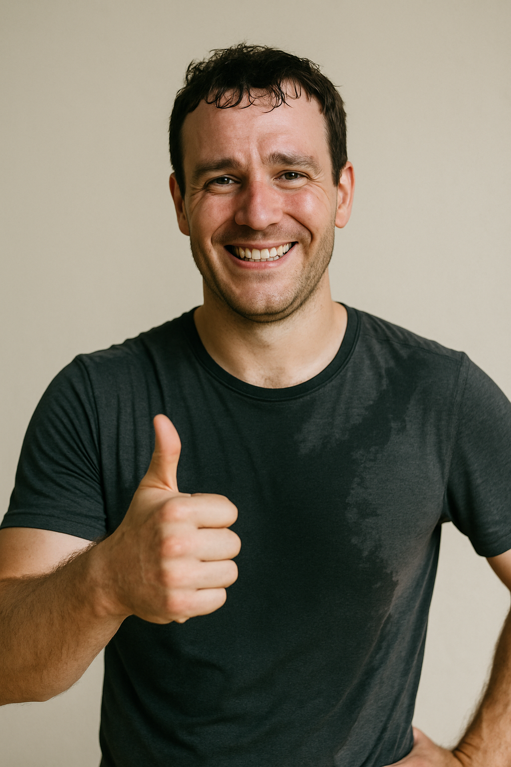 Sportif en sueur après la séance de HIIT