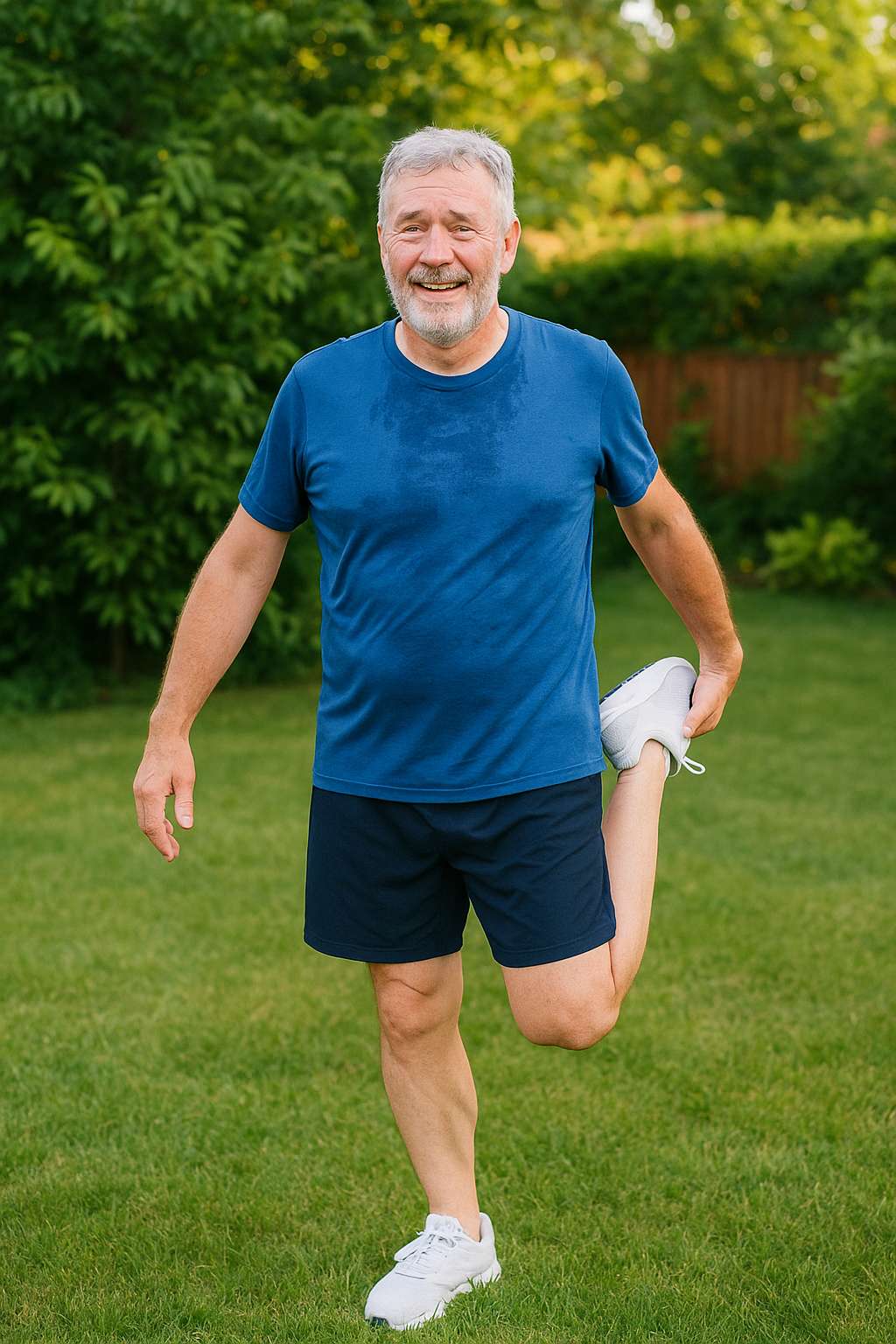 Client qui s'étire le quadriceps debout